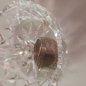 Vintage handcrafted silverware jewelry ring size 8.5